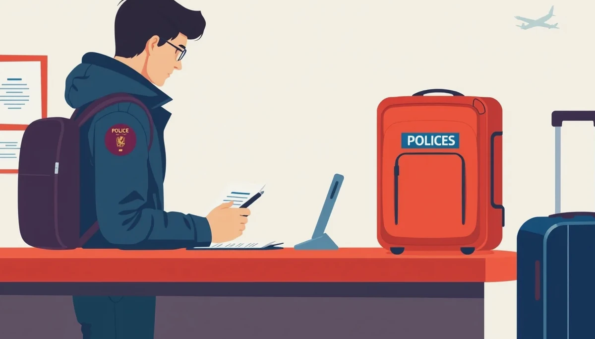 Policajné auto pri parkovisku neďaleko pláže