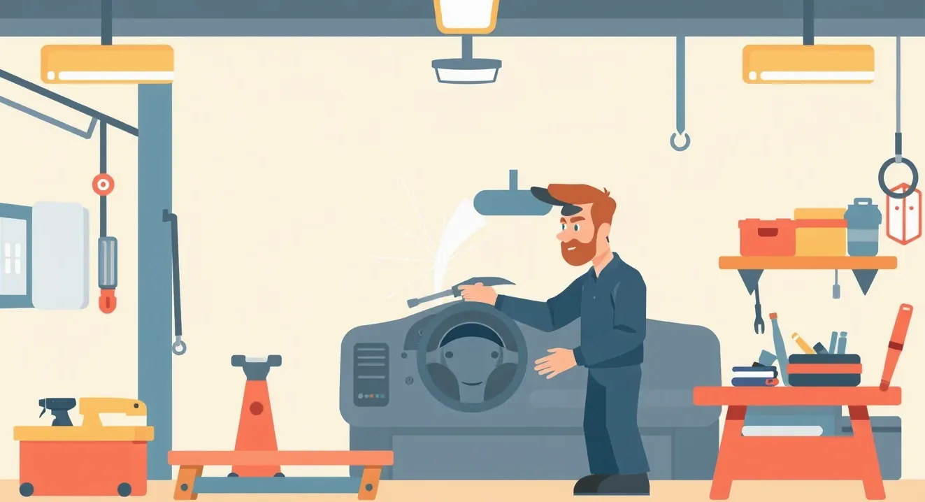 Firemné úžitkové a hybridné automobily zaparkované v areáli spoločnosti