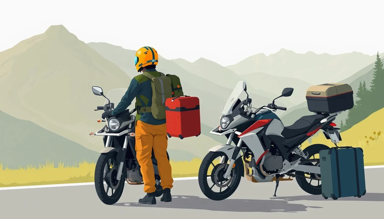 Nakladanie poškodenej motorky na odťahovú plošinu asistenčnej služby