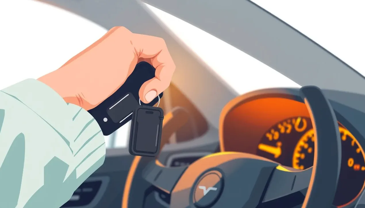Detail mechanického zámku radiacej páky namontovaného v stredovom tuneli osobného auta
