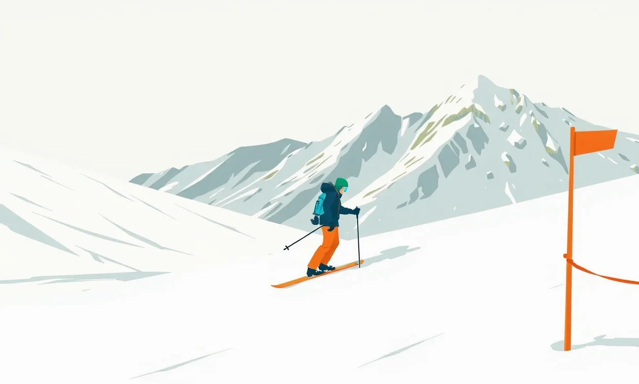 Zasnežené lyžiarske stredisko v talianskych Dolomitoch s vyznačenými zjazdovkami