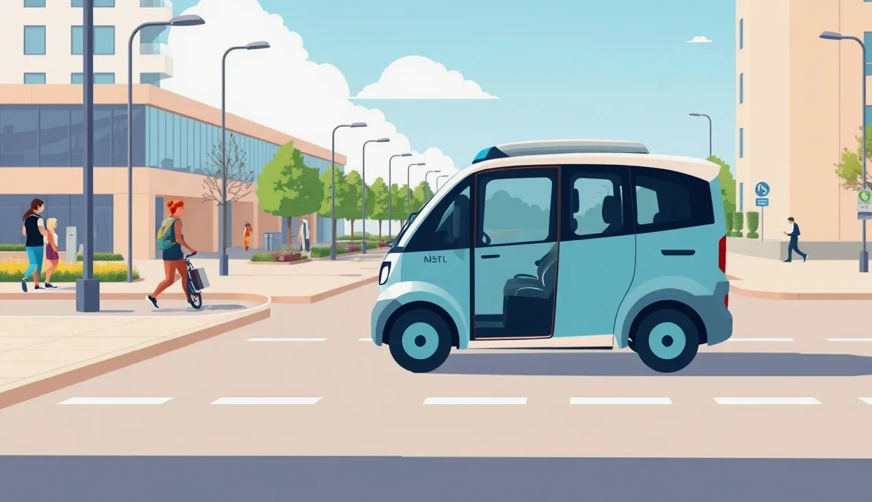 Moderné vozidlo s autonómnym riadením a radarovými senzormi na prednom nárazníku