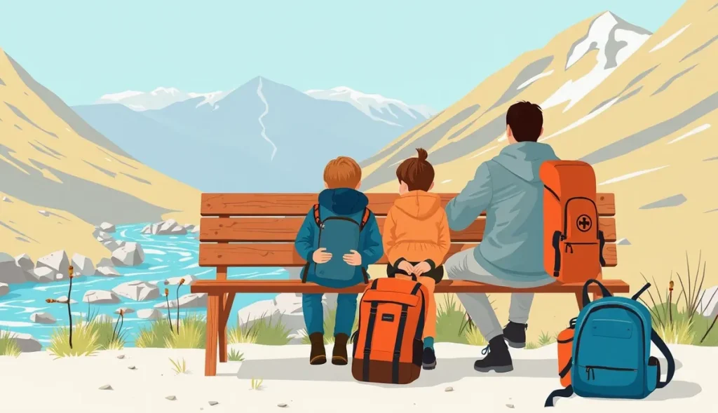 Záchranári Horskej záchrannej služby transportujú zraneného turistu na nosidlách v horskom teréne