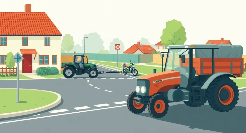 Moderný poľnohospodársky traktor pracujúci na poli s pripojeným náradím