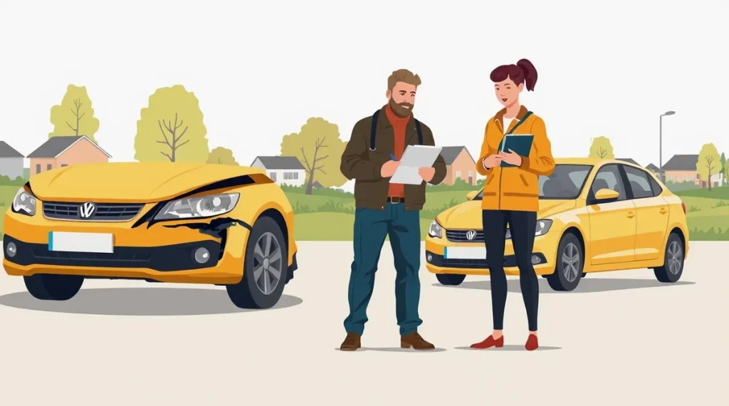 Kupujúci podpisuje kúpnu zmluvu a kontroluje doklady od vozidla v autobazáre