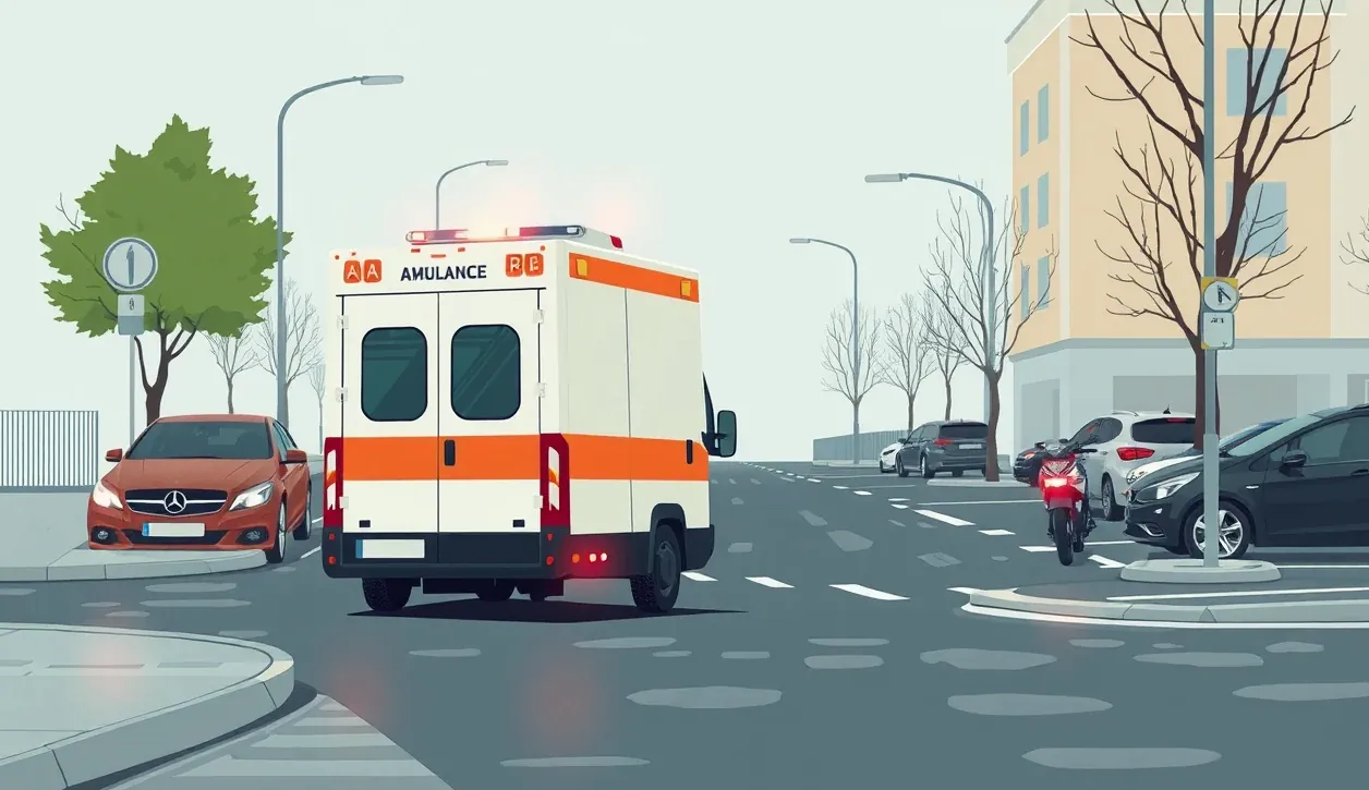 Pohľad do interiéru sanitného vozidla na upevnený defibrilátor a špeciálne transportné nosidlá