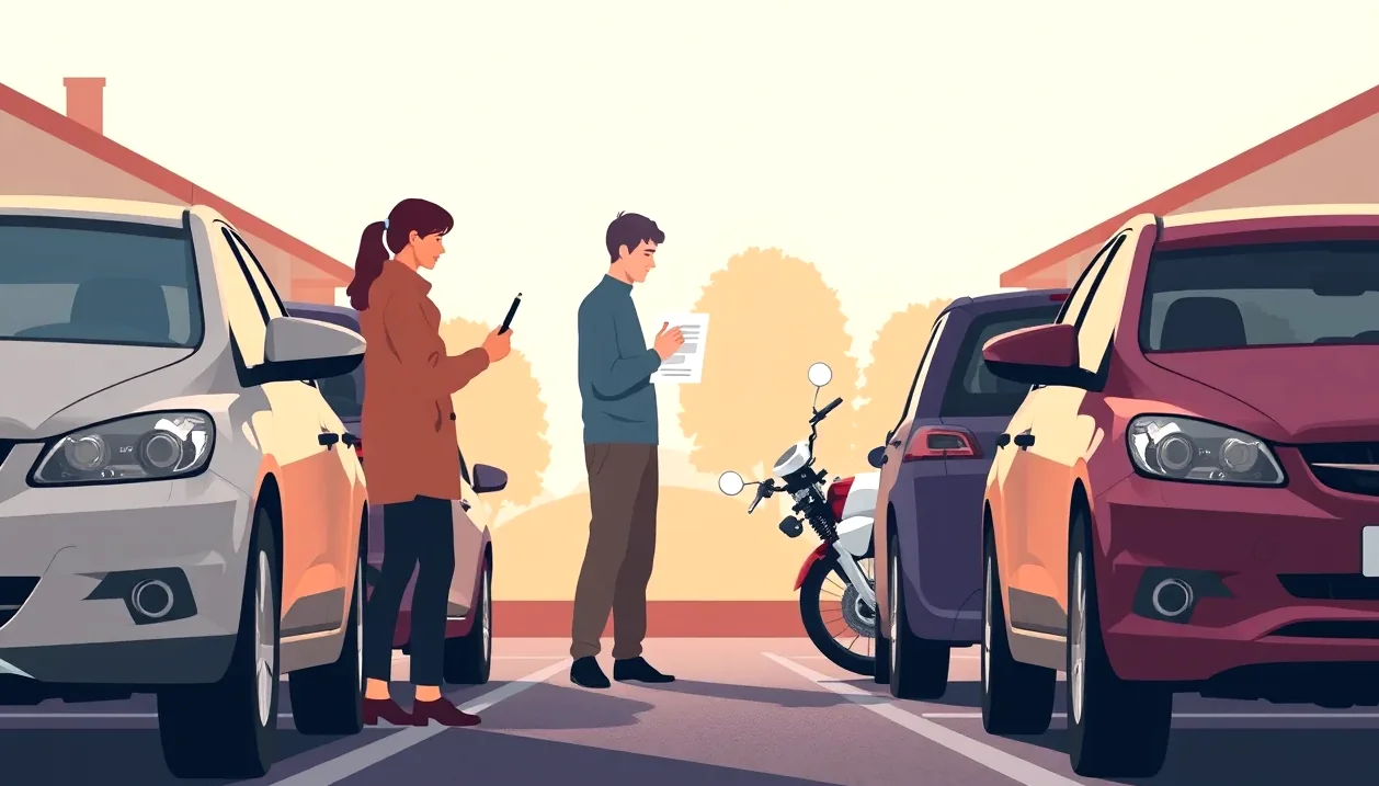 Vodiči dvoch automobilov vypĺňajú európsky záznam o dopravnej nehode na kapote vozidla