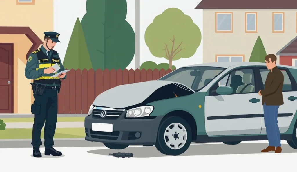 Osobné auto stojace na drevených klátoch na sídliskovom parkovisku bez kolies