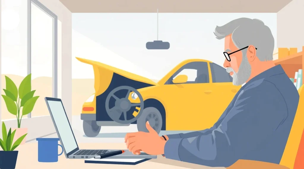 Obhliadka poškodeného automobilu technikom poisťovne v autoservise